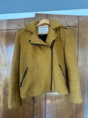 Cartonnier Mustard Teddy Moto Jacket